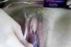 I tickle my love tunnel with my vibrating sex toy until I cum