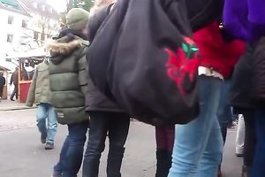 Cute babes with tight asses receive caught on my hidden livecam in the street