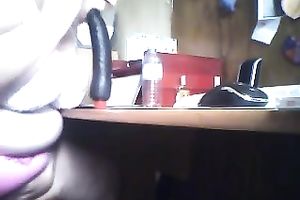 Chunky woman with giant gazoo masturbates for me on webcam