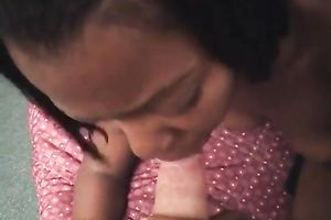 This black hottie with sexy thighs is one cum gazzling expert