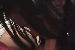 This black hottie with sexy thighs is one cum gazzling expert