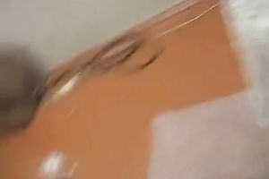 Homemade solo movie scene with a in nature's garb brown-haired babe