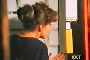 Horny college teachers crave to fuck in restroom