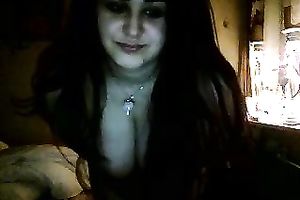 My plump girlfriend is playing with her glamorous punani on web camera