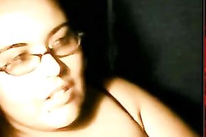 This four eyed whore can't live without showing off her large love melons