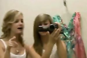 Gorgeous girlfriend and I in the changing room playing