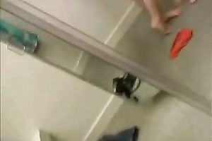 Gorgeous girlfriend and I in the changing room playing