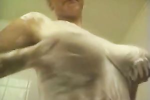 My hawt horny white wife plays with her excellent large natural pointer sisters in the shower