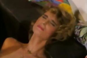 Kinky retro couple have a fun multiposition sex in the living room