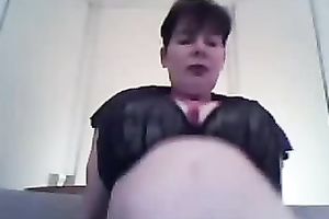 Freaky dilettante cougar on cam and her saggy boobie bags