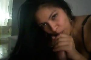 Stunning POV with exotic chick working on my dick