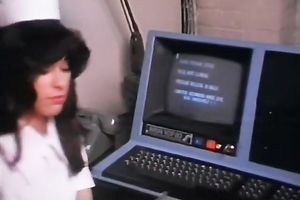 Fucktastic nurse in white underware receives laid with lewd patient