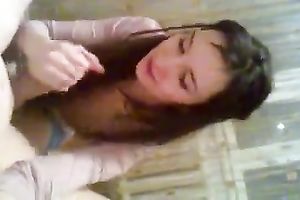 Beautiful brunette hair legal age teenager likes playing with my schlong