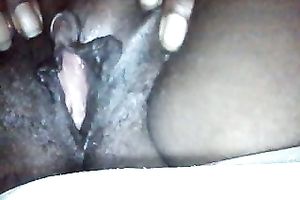 Close up solo action with my dark amateur wife fingering her crotch