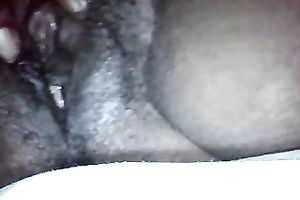 Close up solo action with my dark amateur wife fingering her crotch