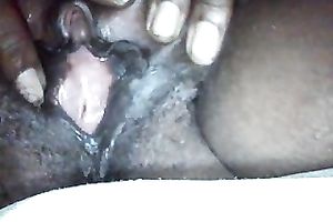 Close up solo action with my dark amateur wife fingering her crotch