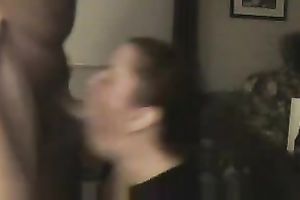 Chubby brunette hair sucks my prick and receives cum on her tongue