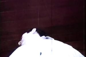 Dark head concupiscent wifey pleads her strict hubby to suck his knob at kitchen