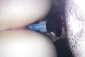 Watch me drilling my GF's muff and arsehole in homemade POV