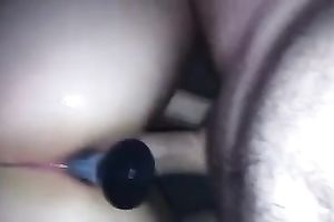 Watch me drilling my GF's muff and arsehole in homemade POV