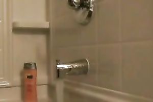 Slim dark brown beauty takes shower after lengthy and hawt day