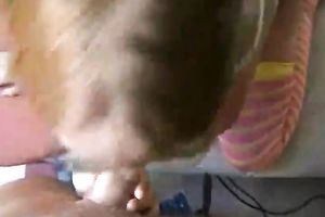 Nerdy German legal age teenager sweetheart plays with throat spunk fountain and swallows