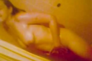 Hot homemade solo with my fat BBC slut washing her cookie in the shower