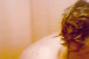 Hot homemade solo with my fat BBC slut washing her cookie in the shower