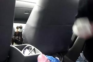 Blowjob in the car and cum load