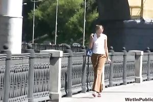 Here again this Russian urinate fetishist pees in public