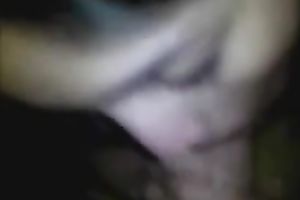 Sweetheart gives me head in the black room and acquires facialized