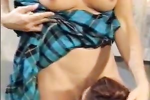 Frisky lesbos with palatable butts are having fun in 69 position