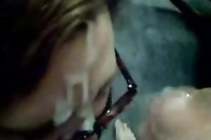 My cum-addicted girlfriend sucks my cock until that babe receives a facial