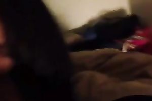 Amazingly lascivious Asian trollop is giving me a great blowjob