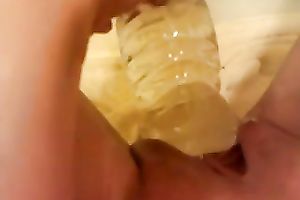Homemade solo with me fucking my cum-hole with a bottle