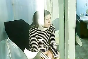 Hidden webcam in the gyno office spying on a hot girl