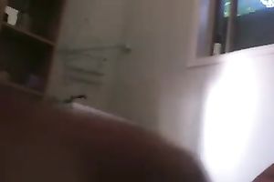 Cute golden-haired playmate indeed teases me in daybed on POV clip