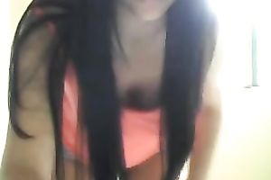 Juggy Colombiana in miniskirt smashes her twat with a vibrator