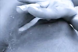 Solo scene with me fingering my bald pussy and squirting