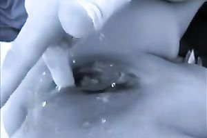 Solo scene with me fingering my bald pussy and squirting