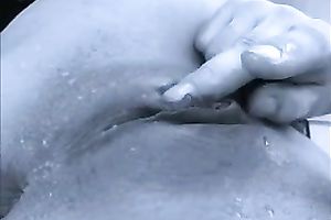 Solo scene with me fingering my bald pussy and squirting