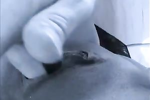 Solo scene with me fingering my bald pussy and squirting