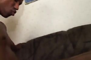 Enjoying hard core bare back style on the daybed