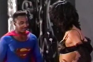 Dumpy looking brunette hair slut receives her smelly cunt passionately eaten by African guy