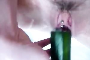 I washed the cucumber and pushed it inside my pierced twat