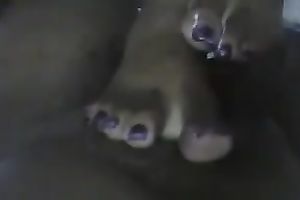 Ebony Jamaican prostitute giving me footjob massage
