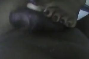 Ebony Jamaican prostitute giving me footjob massage