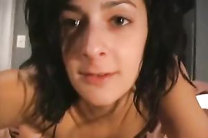 Skanky teen is pleased to be treated with cum on her boobies