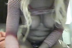 Nice livecam movie scene with my TS blond GF showing her mounds and a-hole