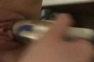 Taping myself in the washroom bottomless masturbating